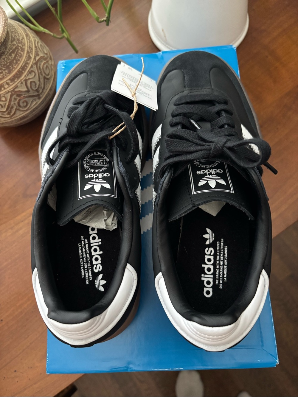 Women adidas Samba platform Black White Gum Sneakers - Picture 5 of 9